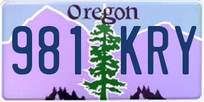 OR license plate 981KRY