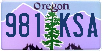 OR license plate 981KSA