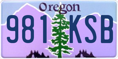 OR license plate 981KSB