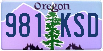 OR license plate 981KSD