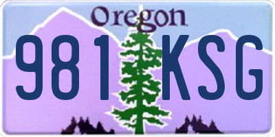 OR license plate 981KSG