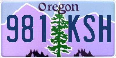 OR license plate 981KSH
