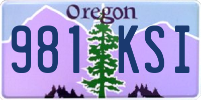 OR license plate 981KSI