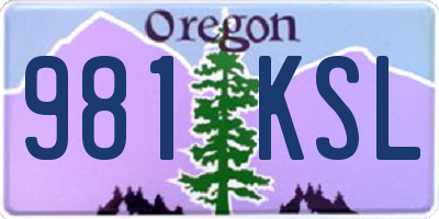 OR license plate 981KSL