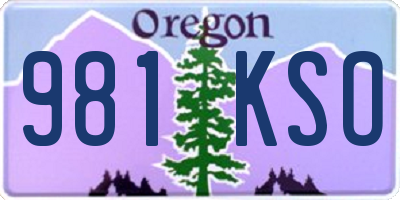 OR license plate 981KSO