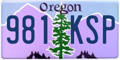 OR license plate 981KSP