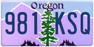 OR license plate 981KSQ