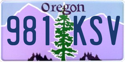 OR license plate 981KSV