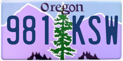 OR license plate 981KSW