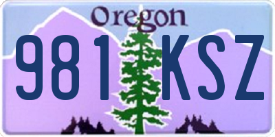 OR license plate 981KSZ