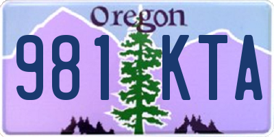 OR license plate 981KTA