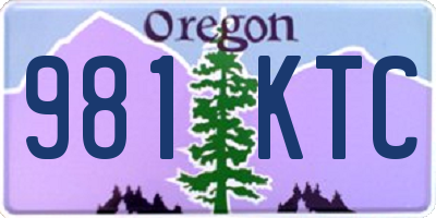 OR license plate 981KTC