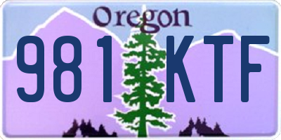 OR license plate 981KTF