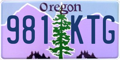 OR license plate 981KTG