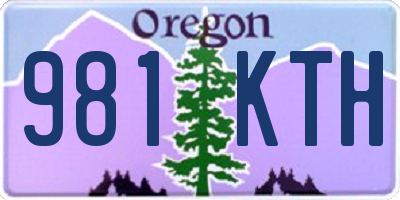 OR license plate 981KTH