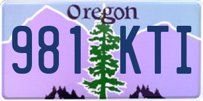 OR license plate 981KTI