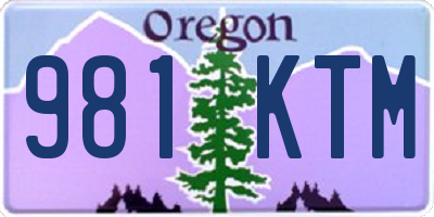 OR license plate 981KTM