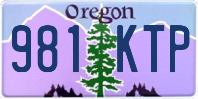 OR license plate 981KTP