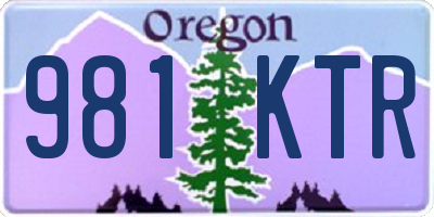OR license plate 981KTR