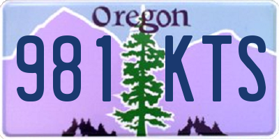 OR license plate 981KTS