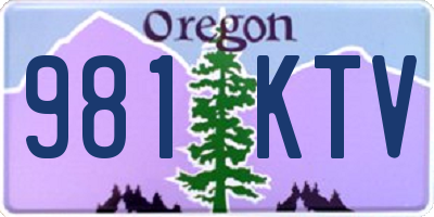 OR license plate 981KTV
