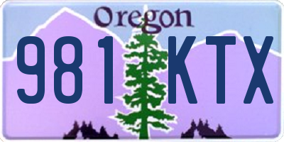 OR license plate 981KTX