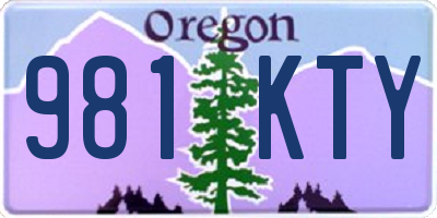 OR license plate 981KTY