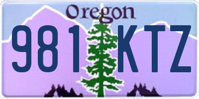 OR license plate 981KTZ