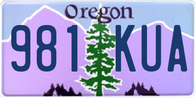 OR license plate 981KUA