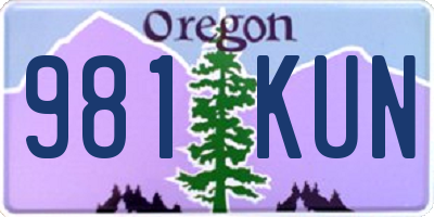 OR license plate 981KUN