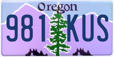 OR license plate 981KUS