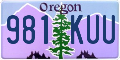 OR license plate 981KUU