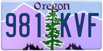 OR license plate 981KVF