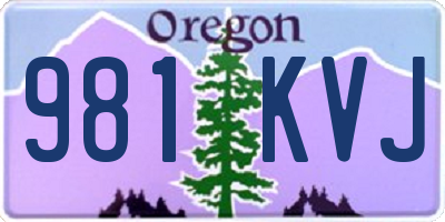 OR license plate 981KVJ