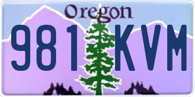 OR license plate 981KVM