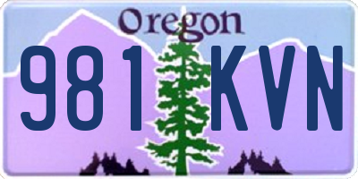 OR license plate 981KVN