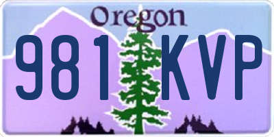 OR license plate 981KVP