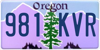 OR license plate 981KVR