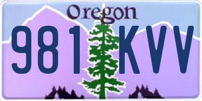 OR license plate 981KVV