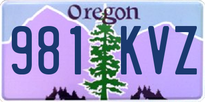 OR license plate 981KVZ