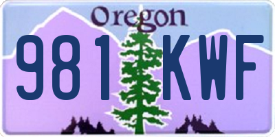 OR license plate 981KWF