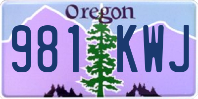 OR license plate 981KWJ