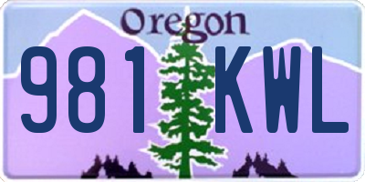 OR license plate 981KWL