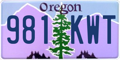 OR license plate 981KWT
