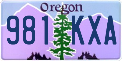 OR license plate 981KXA