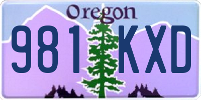 OR license plate 981KXD