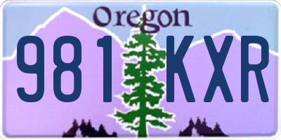 OR license plate 981KXR