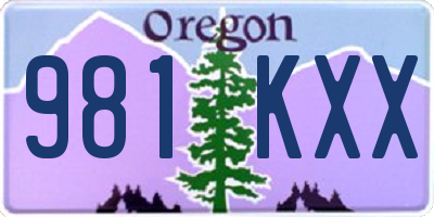 OR license plate 981KXX