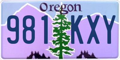OR license plate 981KXY