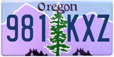 OR license plate 981KXZ
